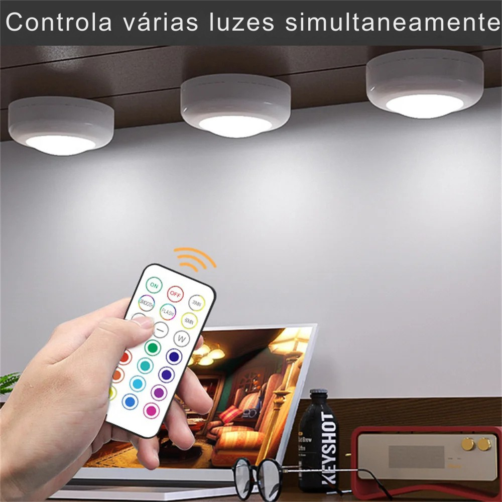Luzes LED RGB sem Fios para Armários e Móveis