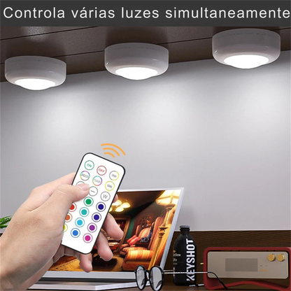 Luzes LED RGB sem Fios para Armários e Móveis