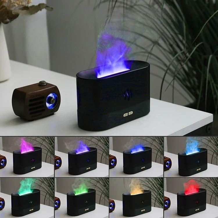 Difusor de Aromas USB com Efeito Chama RGB