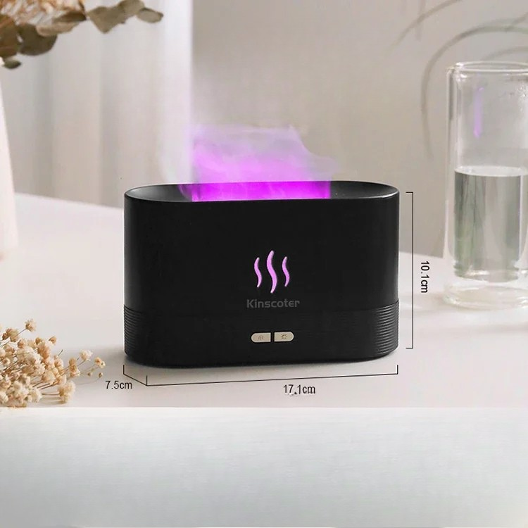 Difusor de Aromas USB com Efeito Chama RGB
