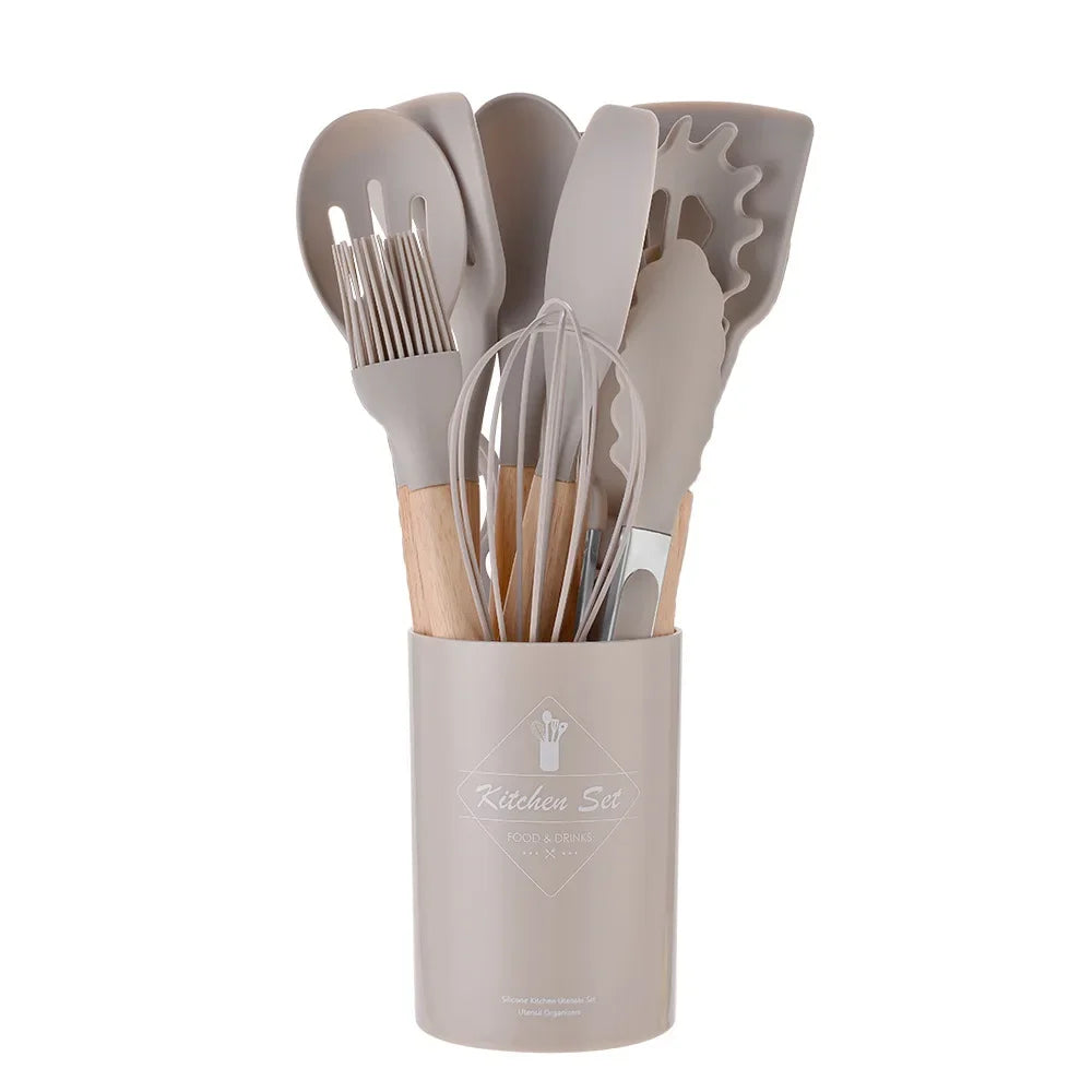 Conjunto de Utensílios de Cozinha em Silicone AJOYOUS