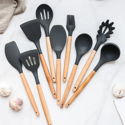 Conjunto de Utensílios de Cozinha em Silicone AJOYOUS