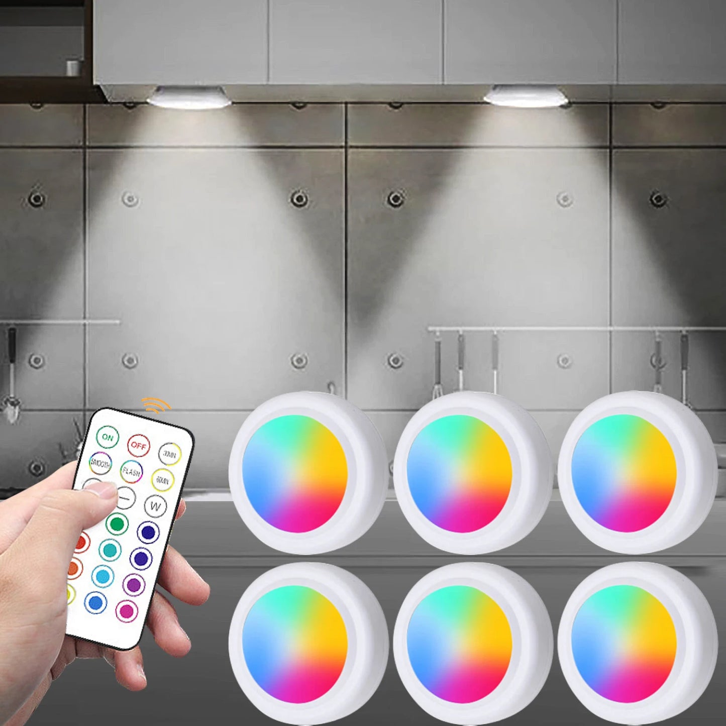 Luzes LED RGB sem Fios para Armários e Móveis
